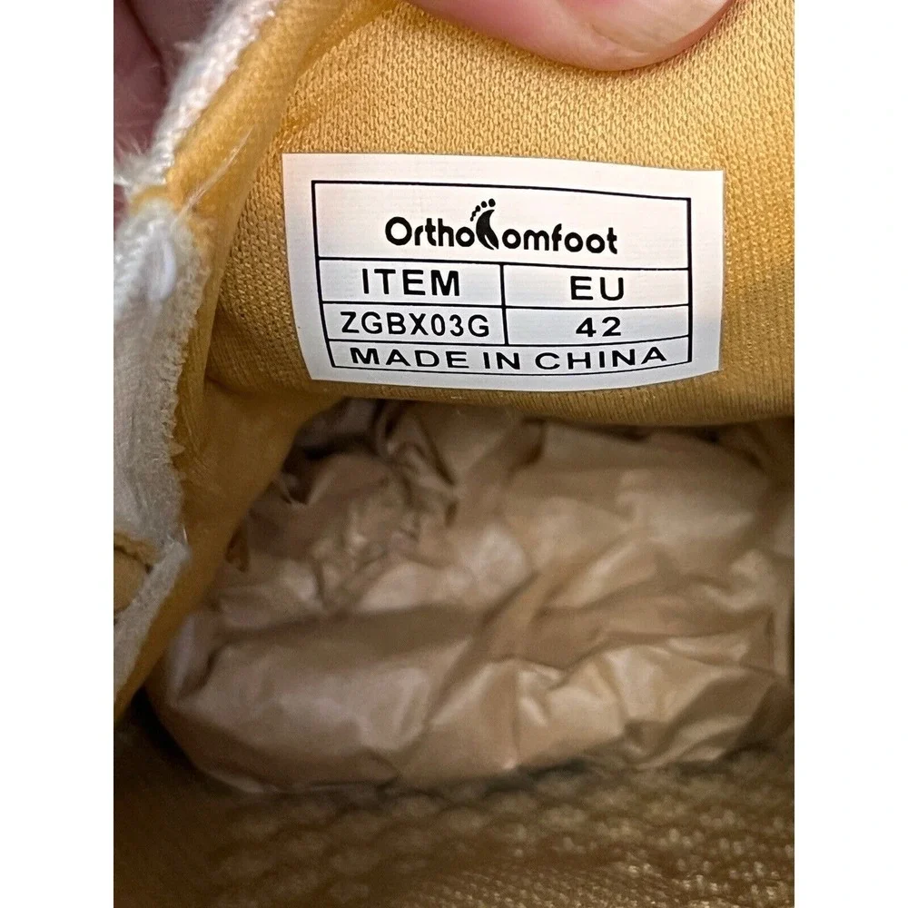 OrthoComfoot Mules‎ Mens EU 42 Beige Slip On Backless Loafer Casual Canvas
